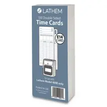 E14-100 Time Cards, Bi-Weekly/Monthly/Semi-Monthly/Weekly, Two Sides, 7
