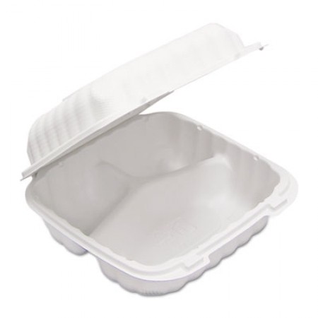 EarthChoice SmartLock White Hinged Lid Containers, 22 oz., 8-3/8" x 5-3/8" x 3-1/10", 200/Carton