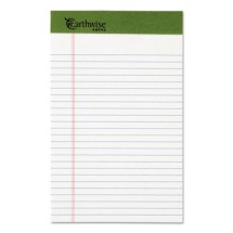 Earthwise by Oxford Recycled Pad, Wide/Legal Rule, 8.5 x 11.75, White, 50 Sheets, Dz