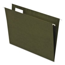 Earthwise by Pendaflex 100% Recycled Colored Hanging File Folders, Letter Size, 1/5-Cut Tab, Green, 25/Box