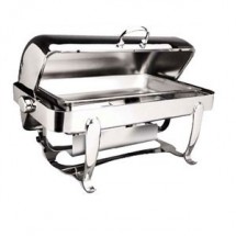 Eastern Tabletop 3114 Park Avenue Stainless Steel Rectangular Rolltop Chafer 8 Qt.