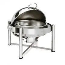 Eastern Tabletop 3128 Pillard Collection Stainless Steel Round Rolltop Chafer 8 Qt.