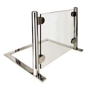 Eastern Tabletop 9660 Heavy Duty Tempered Glass Sneeze Guard with Chrome Finish