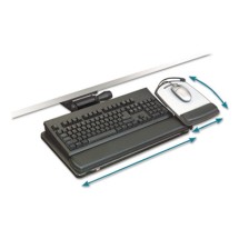 Easy Adjust Keyboard Tray, Highly Adjustable Platform, 23" Track, Black