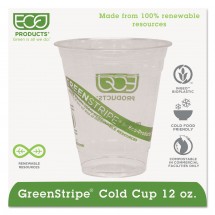 Eco-Products GreenStripe Cold Drink Cups, 12 oz., 1000/Carton