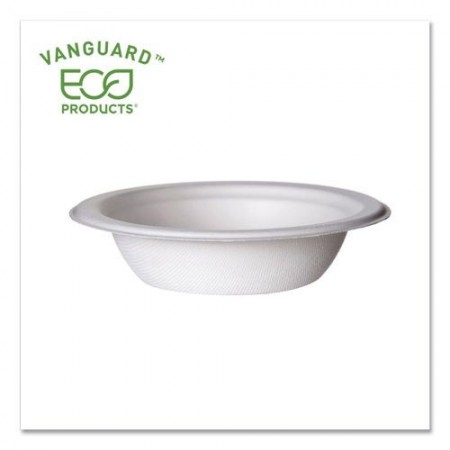 Eco-Products Vanguard Renewable and Compostable Sugarcane Bowls, 12 oz., 1000/Carton