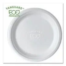 Eco-Products Vanguard Renewable and Compostable Sugarcane Plates, 9&quot;, 500/Carton