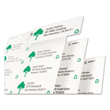 EcoFriendly Mailing Labels, Inkjet/Laser Printers, 0.5 x 1.75, White, 80/Sheet, 100 Sheets/Pack