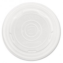 Eco-Products World Art PLA-Laminated White Soup Container Lids fits 12 oz.,16 oz,, 32 oz. Food Containers, 500/Carton