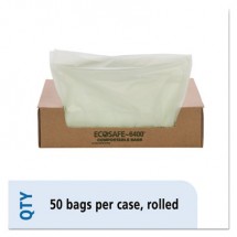 EcoSafe-6400 Bags, 32 gal, 0.85 mil, 33" x 48", Green, 50/Box