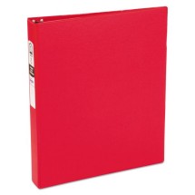 Economy Non-View Binder with Round Rings, 3 Rings, 1" Capacity, 11 x 8.5, Red