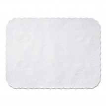 Hoffmaster Embossed Scalloped Edge Tray Mat, 14&quot; x 19&quot;, White, 1000/Carton