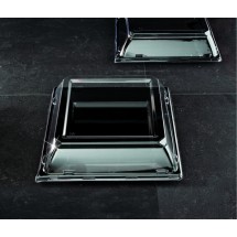 Emi Yoshi- EMI-SP9LP Squares Clear Plastic Dome Plate Lid 9-1/2&quot; - 10 doz