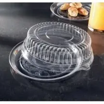 Emi Yoshi EMI-220CPP Round Plastic Deli Mate Tray with Dome Lid (PET) 12&quot; - 25 sets