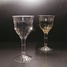 Emi Yoshi EMI-REWG28 2-Piece Clear Plastic Fluted Wine Goblet 6 oz. - 10 doz
