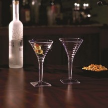 Emi Yoshi EMI-SMTG8 Squares Clear Plastic Martini Glass 8 oz. - 6 doz