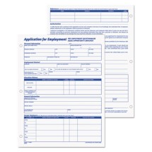Employee Application Form, 8 3/8 x 11, 50/Pad, 2/Pack