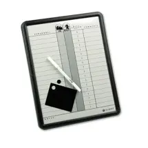 Employee In/Out Board, Porcelain, 11 x 14, Gray, Black Plastic Frame