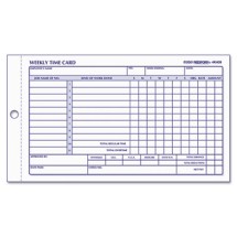 Employee Time Card, Weekly, 4-1/4 x 7, 100/Pad