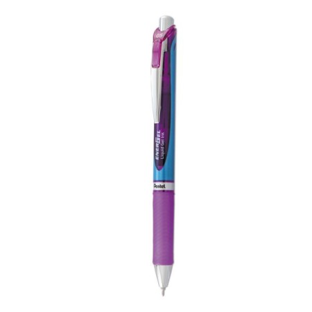 EnerGel RTX Retractable Gel Pen, Fine 0.5mm, Violet Ink, Silver/Violet Barrel