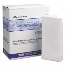 Essence Impressions 1/8-Fold White Dinner Napkins, Two-Ply, 17&quot; x 17&quot;, 400/Carton