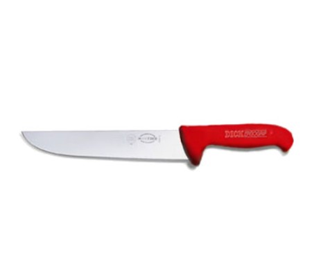 FDick 8234830-03 12" Ergogrip Butcher Knife with Red Handle, Straight Blade