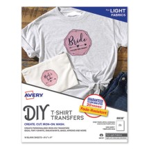 Fabric Transfers, 8.5 x 11, White, 12/Pack