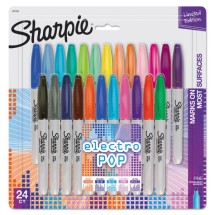 Sharpie Fine Tip Permanent Marker, Assorted Colors, 24/Pack