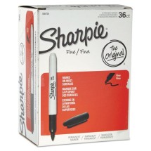 Sharpie Fine Tip Permanent Marker, Black, 36/Pack