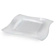 Fineline Settings 110-CL Wavetrends Clear Square Plastic Dinner Plate 10-3/4&quot; - 10 doz