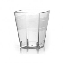 Fineline Settings 1102 Wavetrends Clear Square Plastic Shot Glass 2 oz. - 36 doz