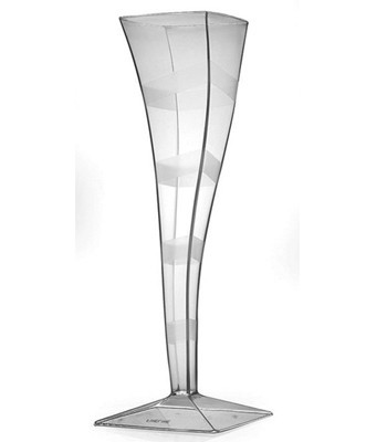 Fineline Settings 1205 Wavetrends Clear Square One Piece Champagne Flute 5 oz. - 6 doz