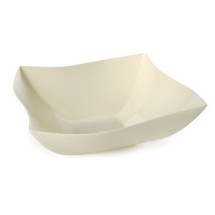 Fineline Settings 128-BO Wavetrends Bone Square Plastic Serving Bowl 128 oz. - 25 pcs