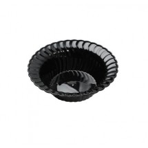 Fineline Settings 205-BK Flairware Black Plastic Dessert Bowl 5 oz. - 15 doz