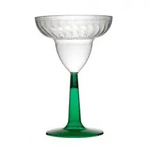 Fineline Settings 2312-GRN Flairware Plastic Martini Glass with Green Base 12 oz. - 8 doz