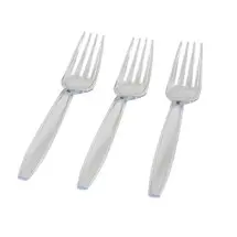 Fineline Settings 2503-CL Flairware Clear Full Size Extra Heavy Forks - 1000 pcs