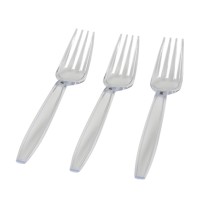 Fineline Settings 2516-CL Flairware Clear Full Size Extra Heavy Forks - 100 doz