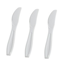 Fineline Settings 2524-WH Flairware White Full Size Extra Heavy Plastic Knives - 1000 pcs