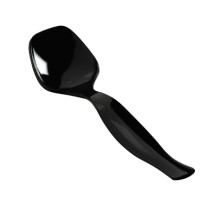 Fineline Settings 3302-BK Platter Pleasers Black Plastic Serving Spoon 8-1/2&quot; - 12 doz