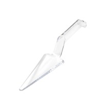 Fineline Settings 3308-CL Platter Pleasers Clear Plastic Cake Cutter / Lifter 10&quot; - 4 doz