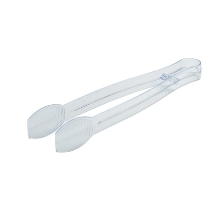 Fineline Settings 3309-CL Platter Pleasers Clear Plastic Serving Tongs 9" - 4 doz