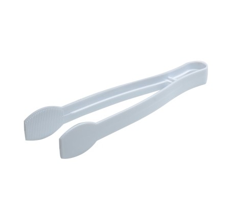 Fineline Settings 3309-WH Platter Pleasers White Plastic Serving Tongs 9" - 4 doz