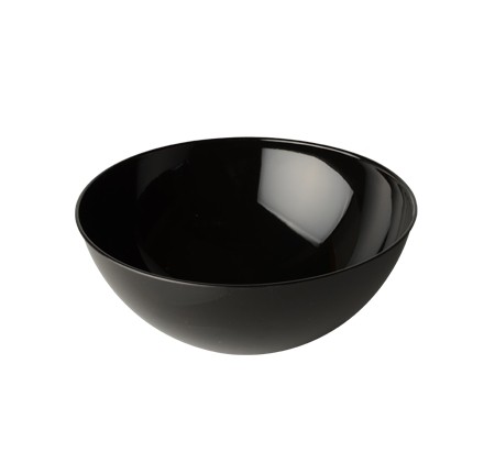 Fineline Settings 3504-BK Platter Pleasers Black Round Plastic Serving Bowl 100 oz. - 2 doz