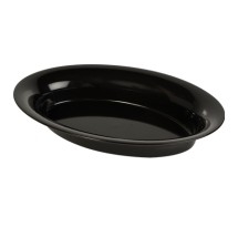 Fineline Settings 3514D-CL Platter Pleasers Black Plastic Oval Serving Bowl 250 oz. - 20 pcs