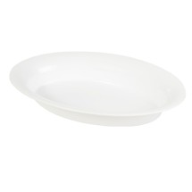 Fineline Settings 3514D-CL Platter Pleasers White Plastic Oval Serving Bowl 250 oz. - 20 pcs