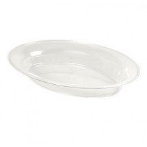 Fineline Settings 3514D-CL Platter Pleasers Clear Plastic Oval Serving Bowl 250 oz. - 20 pcs