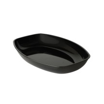 Fineline Settings 3525-BK Platter Pleasers Black Plastic Luau Bowl 1 Qt. - 50 pcs