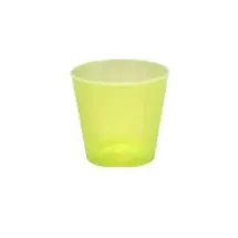 Fineline Settings 401-Y Savvi Serve Neon Yellow Plastic Shot Glass 1 oz. - 2500 pcs