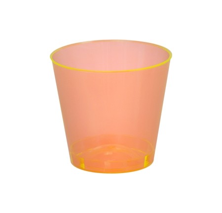 Fineline Settings 402-ORG Savvi Serve Neon Orange Plastic Shot Glass 2 oz. - 2500 pcs