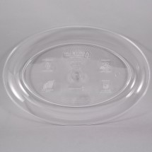 Fineline Settings 483.CL Platter Pleasers Clear Oval Plastic Serving Tray 11&quot; x 16&quot; - 25 pcs